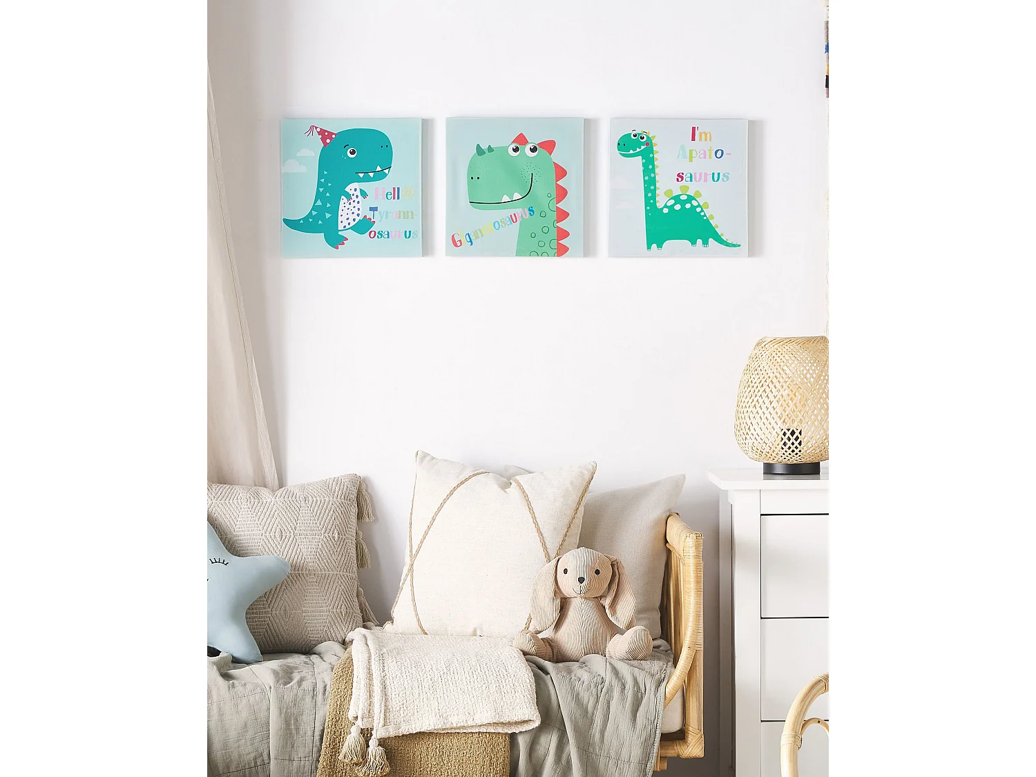 Lot de 3 toiles BINGUI Motif enfant 30 x 30 cm Multicolore