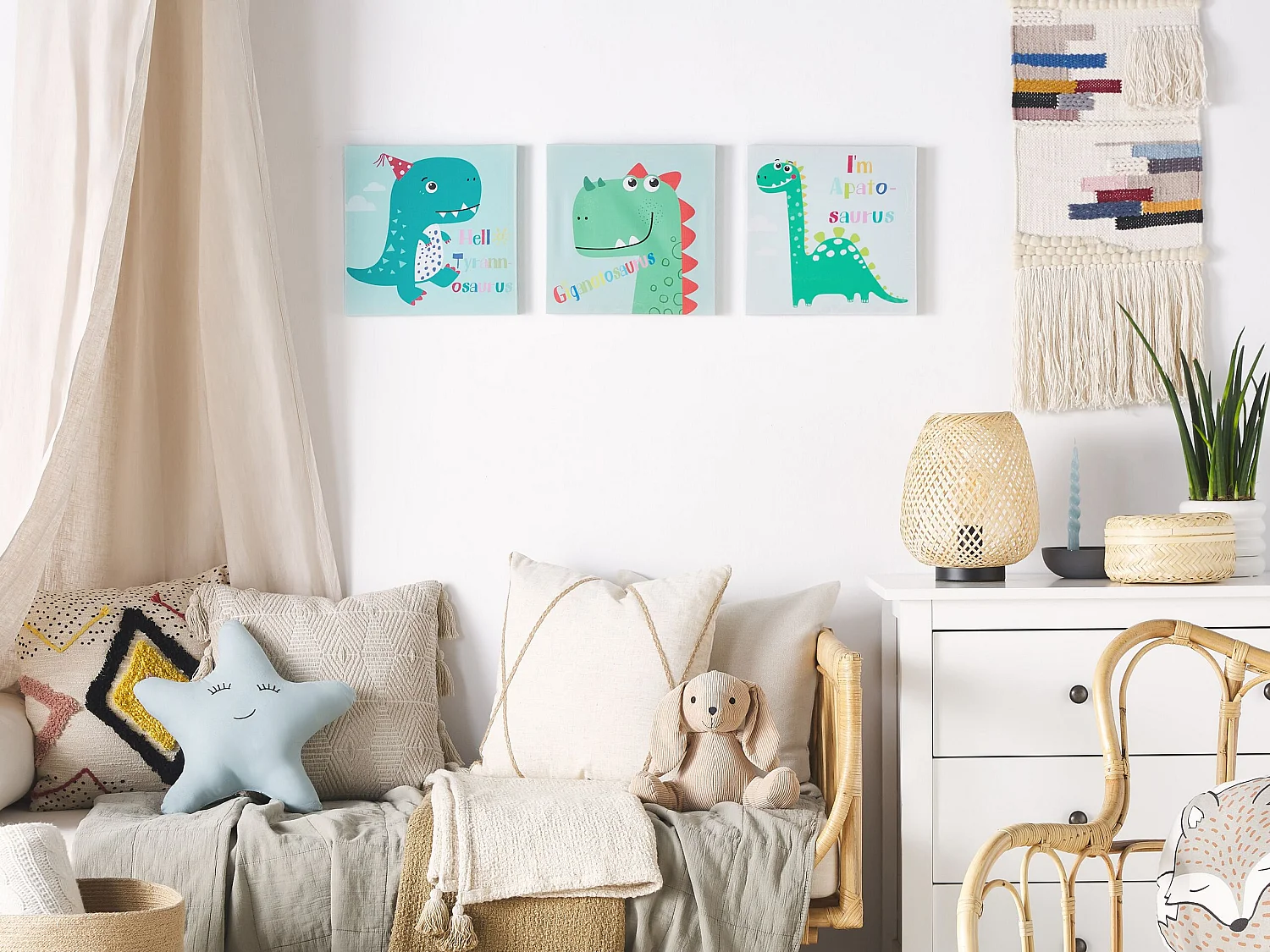 Set van 3 canvassen BINGUI Kids motief 30 x 30 cm Multicolor
