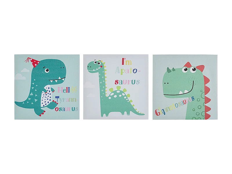 Lot de 3 toiles BINGUI Motif enfant 30 x 30 cm Multicolore