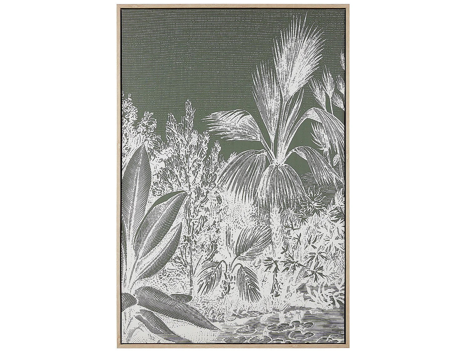 Leinwandbild dunkelgrün Palmenmotiv 63 x 93 cm CANIEZZA