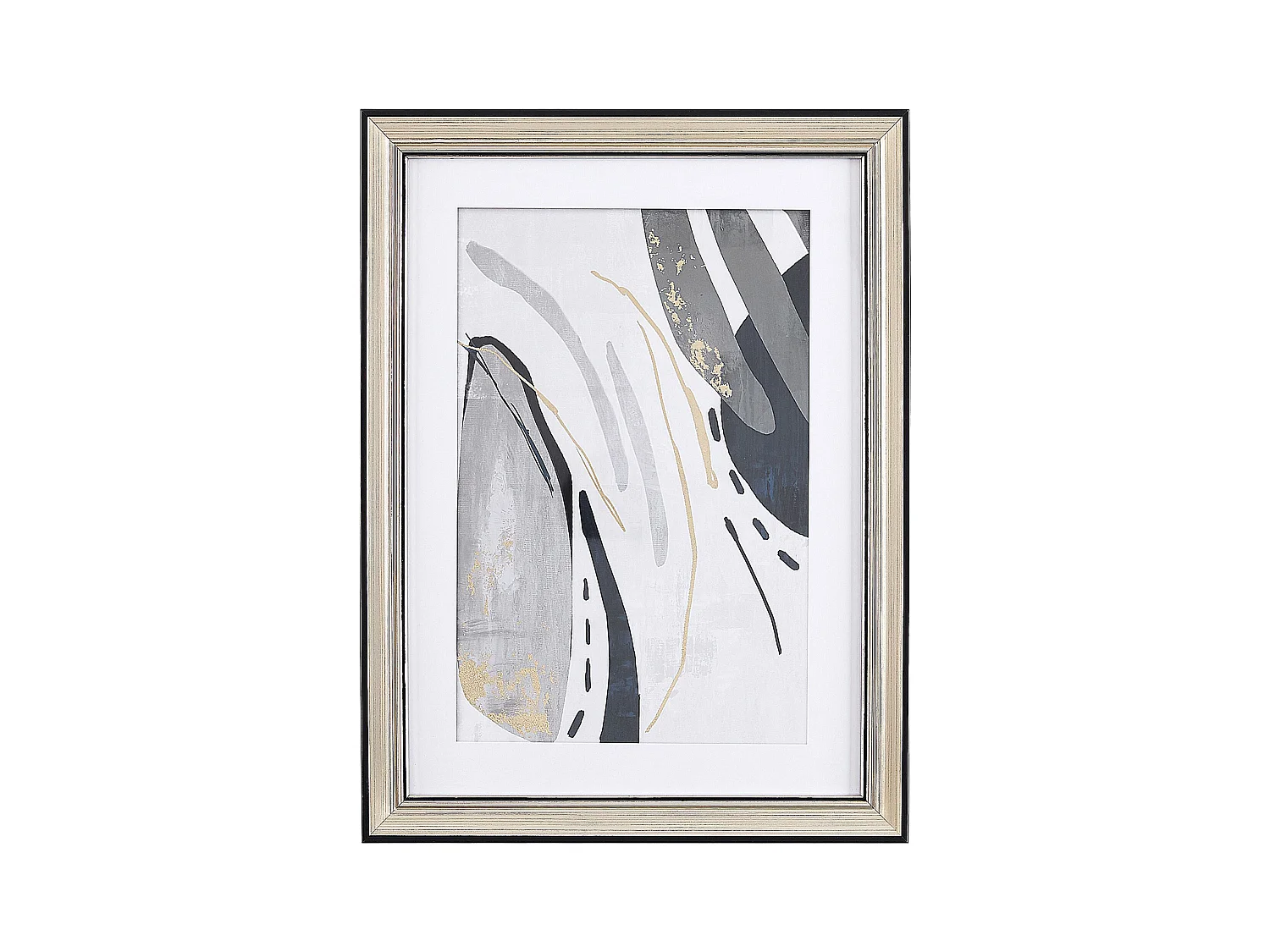 Moderne, rechteckige Wanddekoration grau Passepartout 30 x 40 cm Hidmo