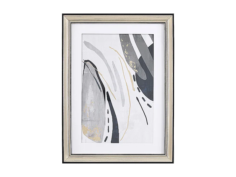 Moderne, rechteckige Wanddekoration grau Passepartout 30 x 40 cm Hidmo