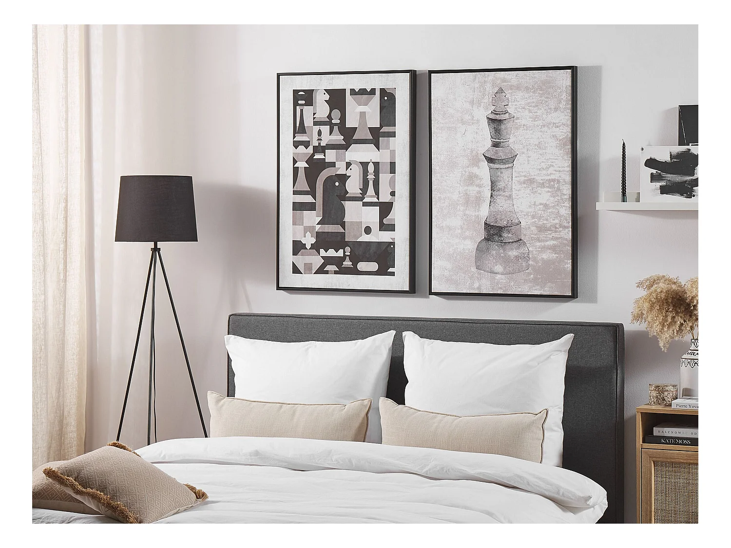 Imprimé sur toile BUDRIO Motif abstrait 63 x 99 cm Gris