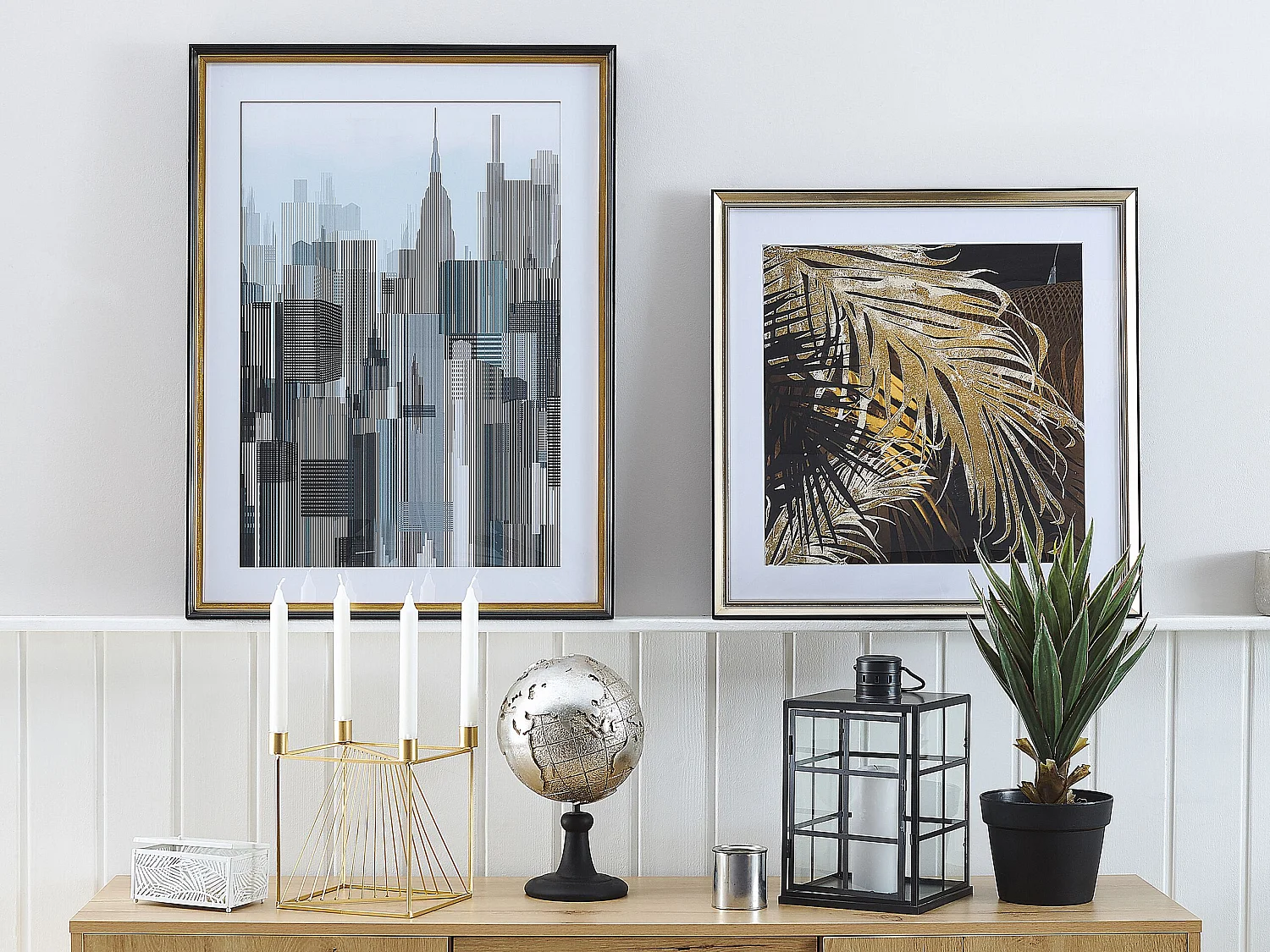 Imprimé mural encadré BAMAKO Motif urbain 60 x 80 cm Gris