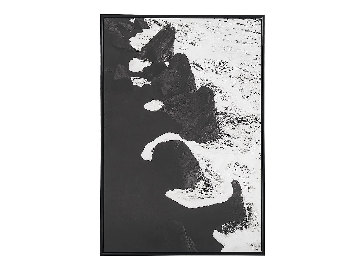 Tableau décoratif avec motif de mer 63 x 93 cm noir et blanc SIZIANO