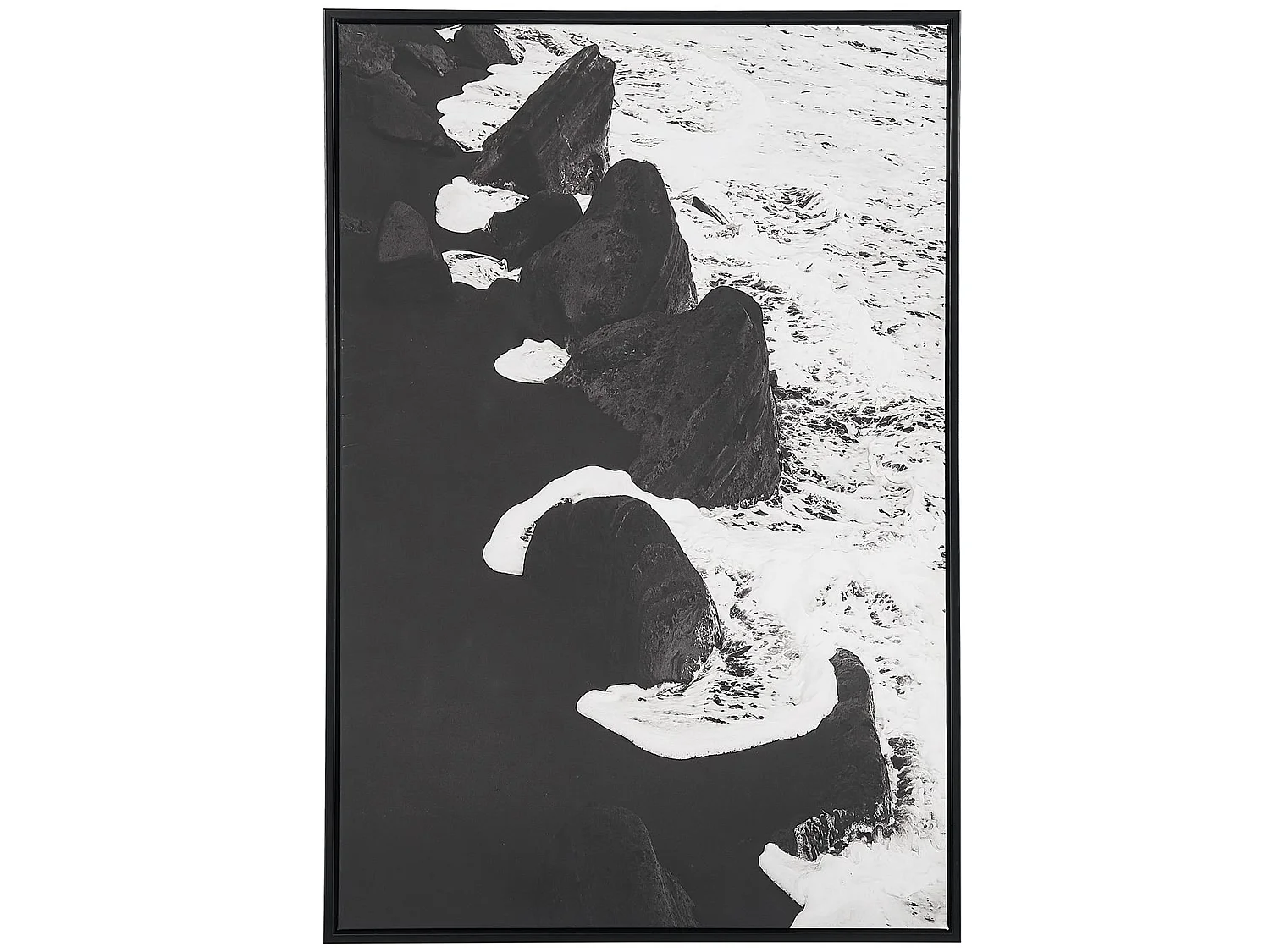 Tableau décoratif avec motif de mer 63 x 93 cm noir et blanc SIZIANO