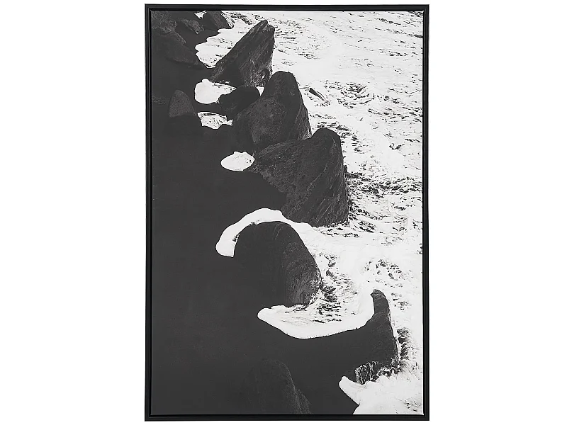 Leinwandbild mit Meeresmotiv schwarz / weiß 63 x 93 cm SIZIANO