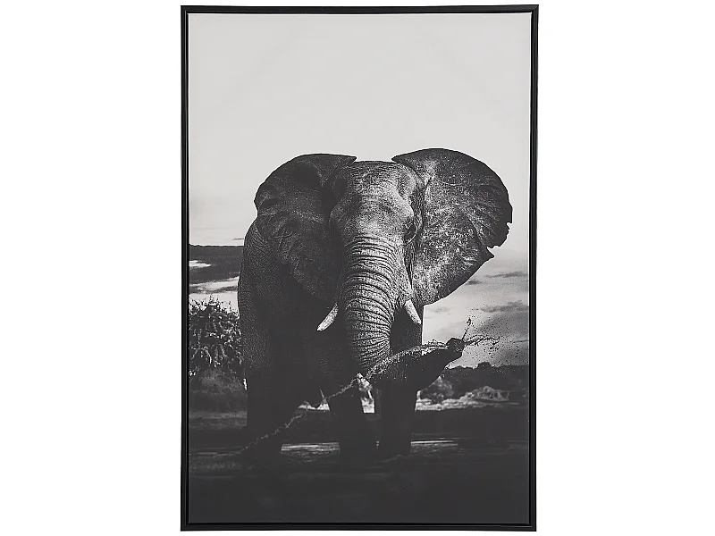 Imprimé sur toile NIBBIA Motif animal 63 x 99 cm Gris