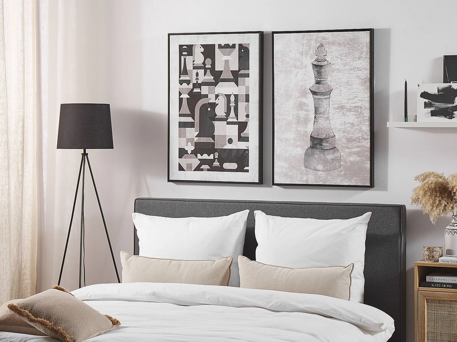 Imprimé sur toile BANDO Motif abstrait 63 x 99 cm Gris