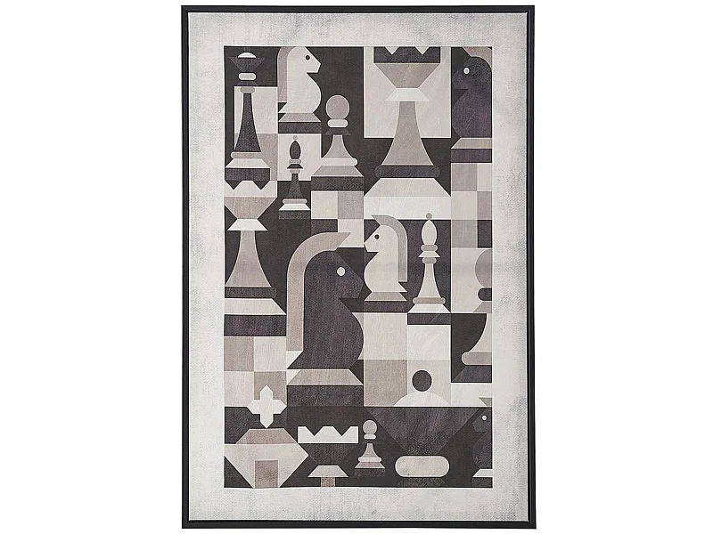 Imprimé sur toile BANDO Motif abstrait 63 x 99 cm Gris