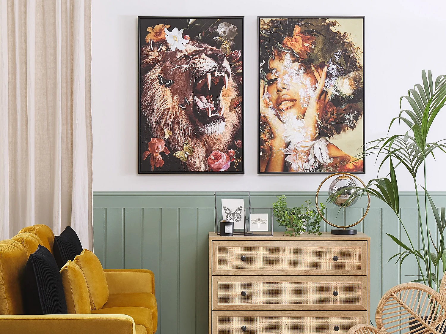 Stampa su tela MARRADI Motivo animale 63 x 99 cm Multicolore