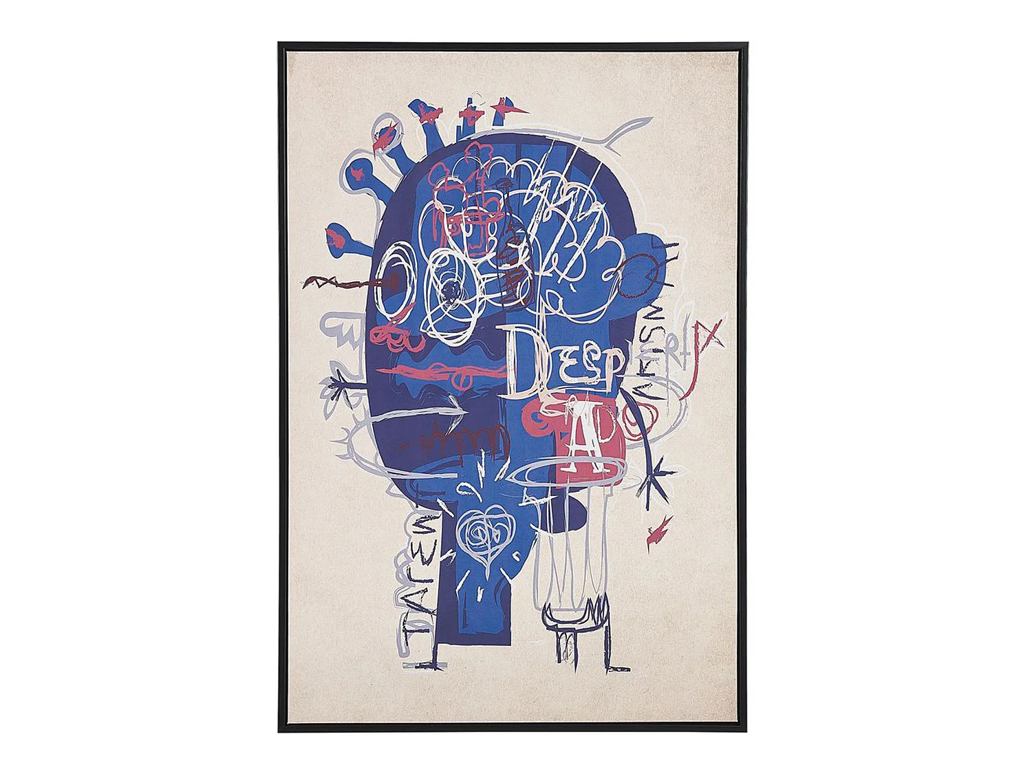 Imprimé sur toile TREPPIO Motif abstrait 63 x 99 cm Bleu