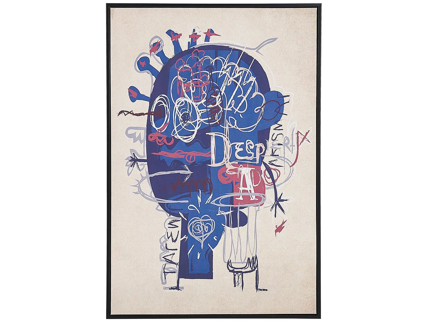 Stampa su tela TREPPIO Motivo astratto 63 x 99 cm Blu