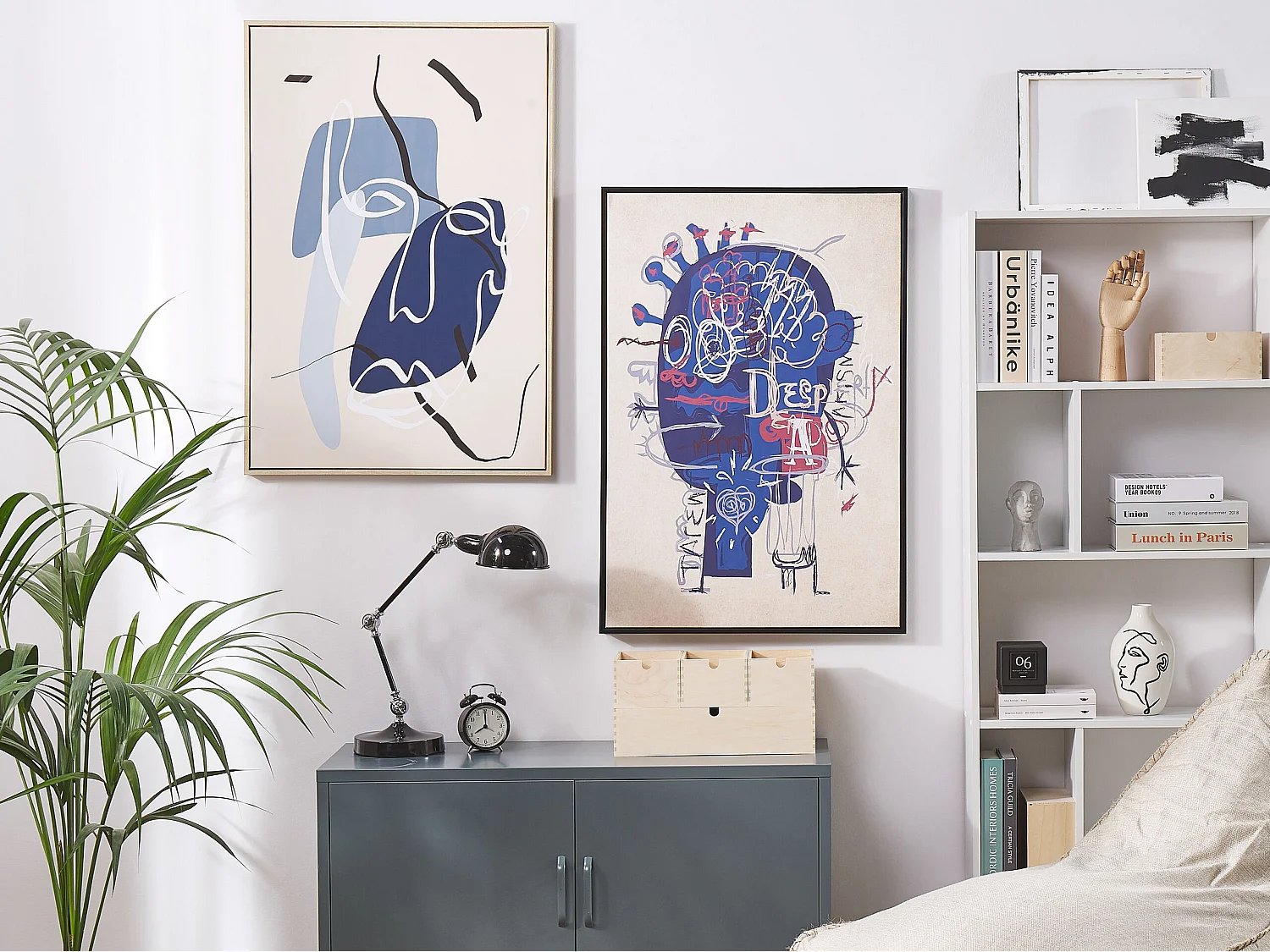 Stampa su tela TREPPIO Motivo astratto 63 x 99 cm Blu