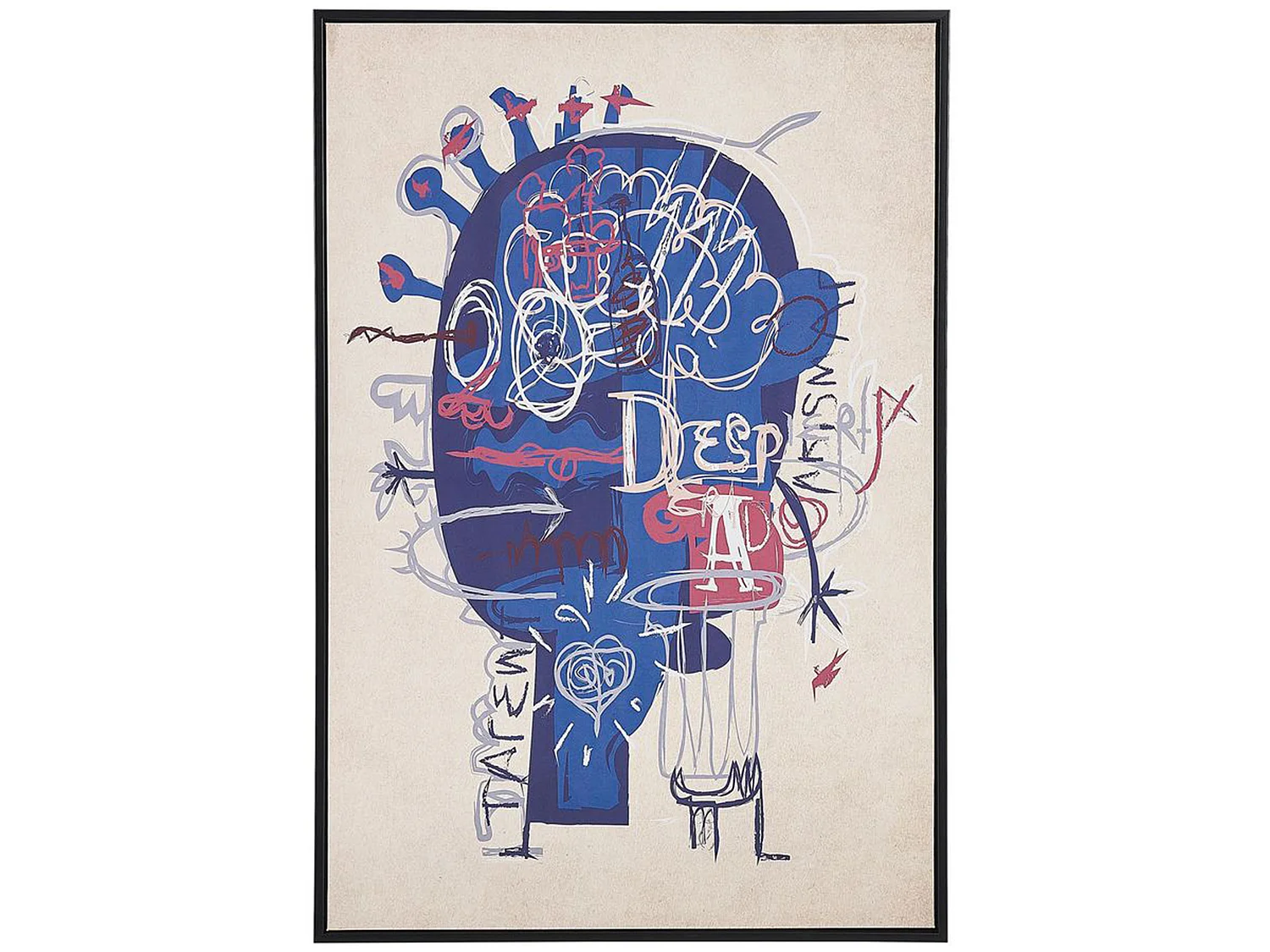 Imprimé sur toile TREPPIO Motif abstrait 63 x 99 cm Bleu