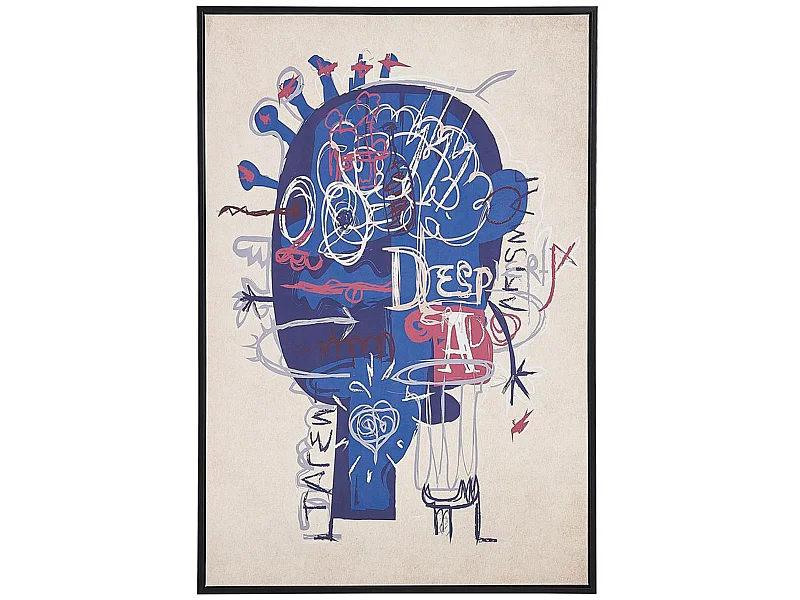 Imprimé sur toile TREPPIO Motif abstrait 63 x 99 cm Bleu