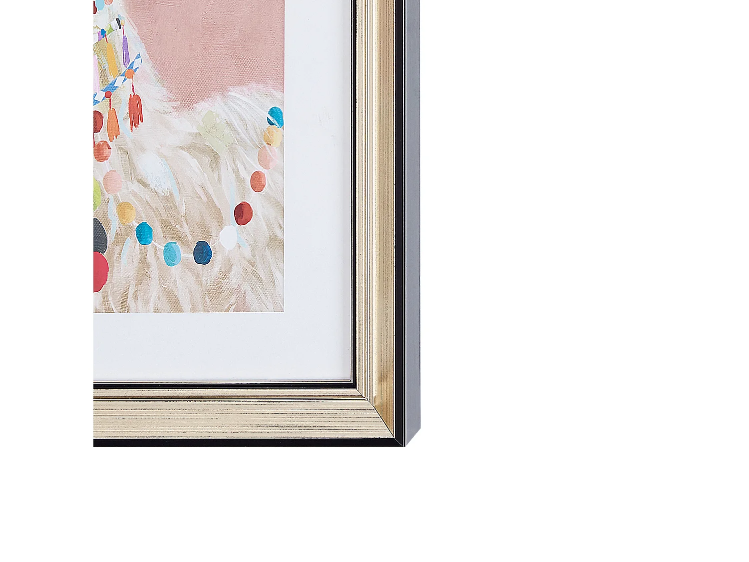 Imprimé mural encadré BALALA Motif animal 30 x 40 cm Rose