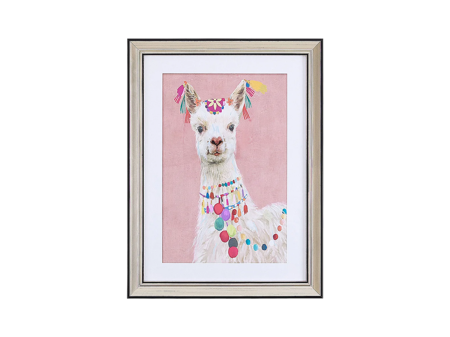 Ingelijste muurafdruk BALALA Dieren motief 30 x 40 cm Roze