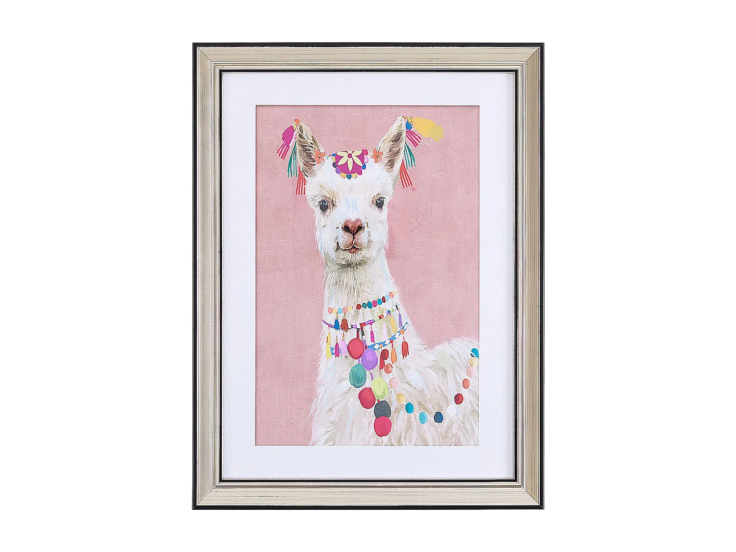 Obraz w ramie BALALA Motyw zwierzęcy 30 x 40 cm Różowy