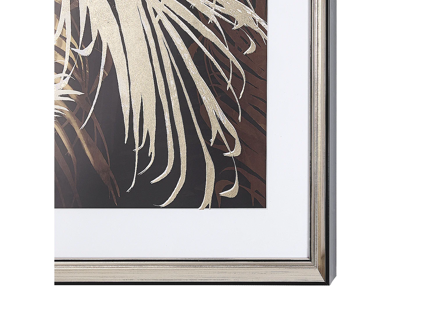 Impressão para parede com moldura TOGBO Motivo floral 60 x 60 cm Castanho escuro