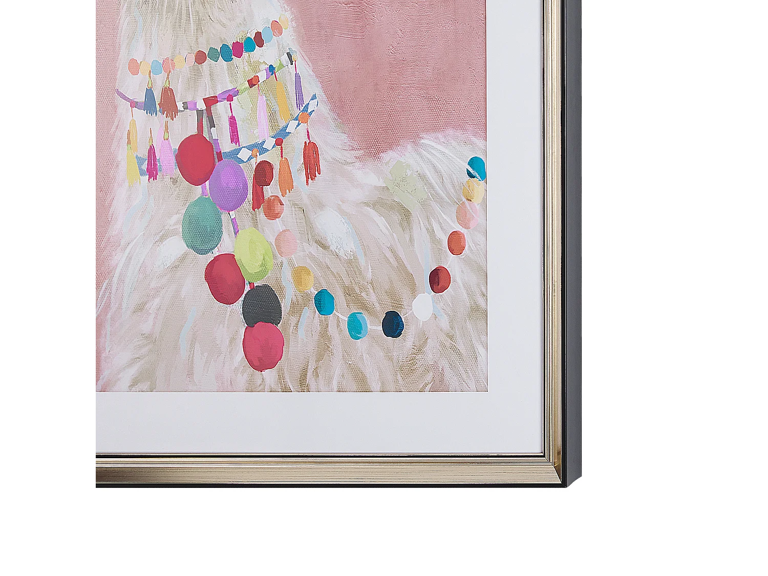 Wandbild mit Rahmen BALALA Tiermotiv 60 x 80 cm Rosa