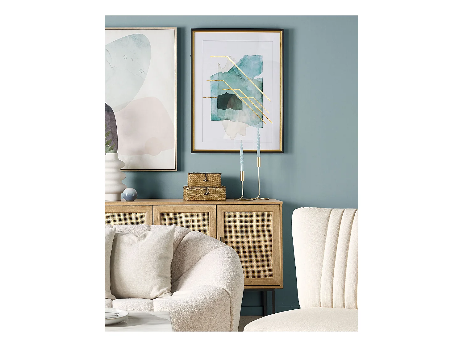 Impressão para parede com moldura TOUBA Motivo abstracto 30 x 40 cm Azul