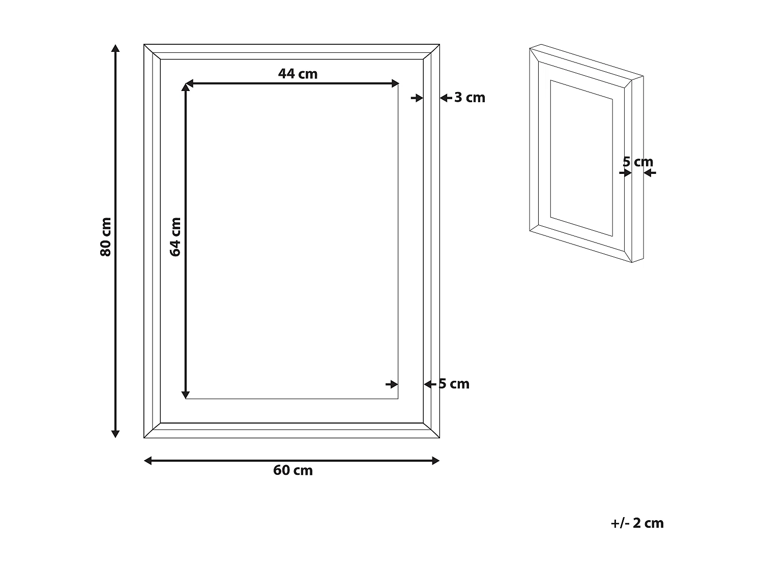 Wandbild mit Rahmen TOUBA Rechteckig 60 x 80 cm Abstrakt Blau