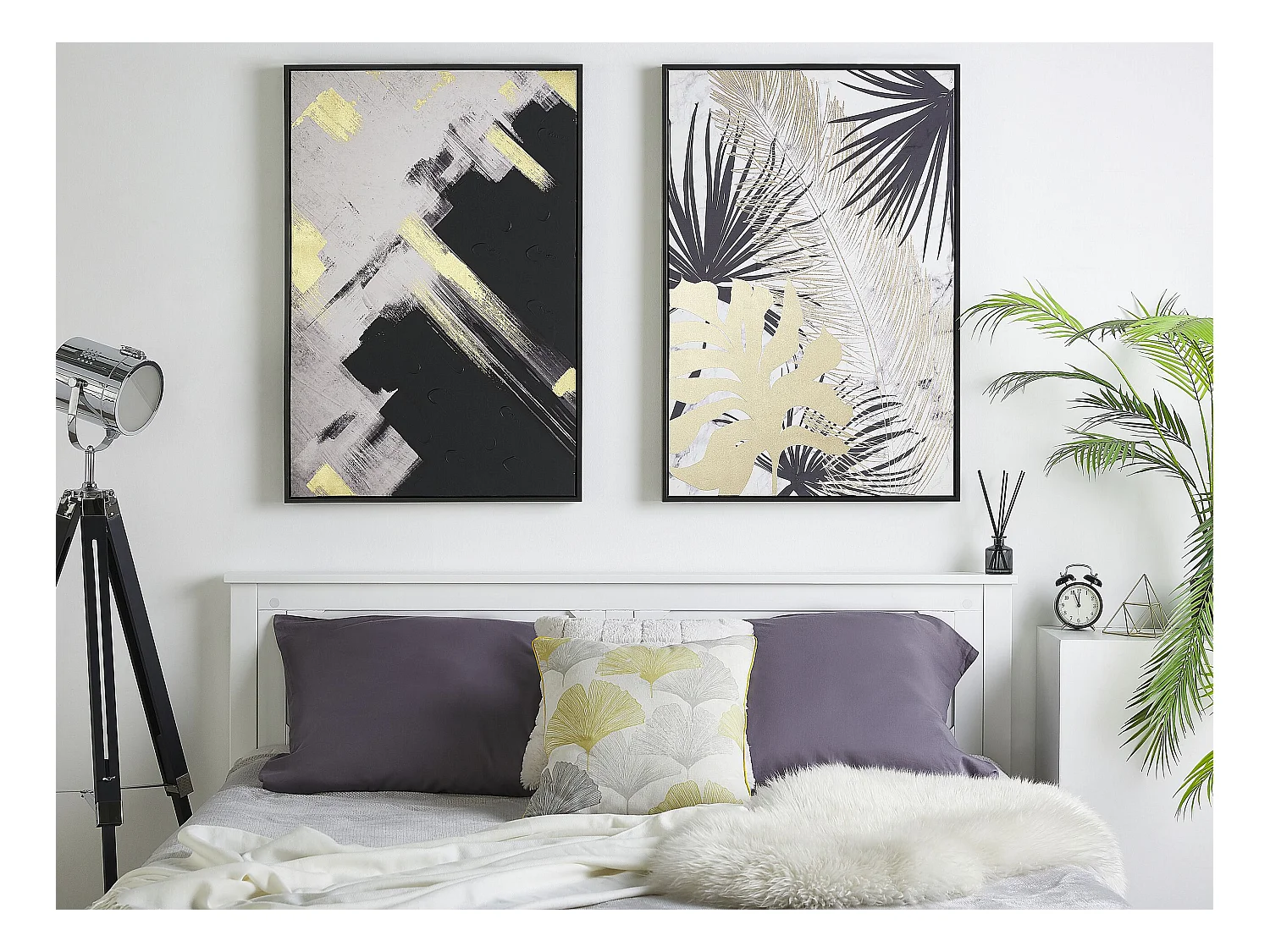 Canvas SORA Rechthoek 63 x 99 cm Abstract Zwart