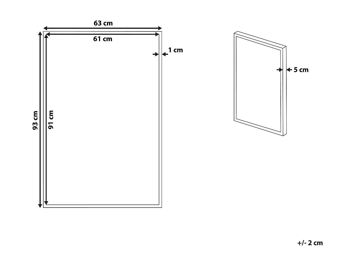 Canvas LORETO Landschap 63 x 99 cm Zwart