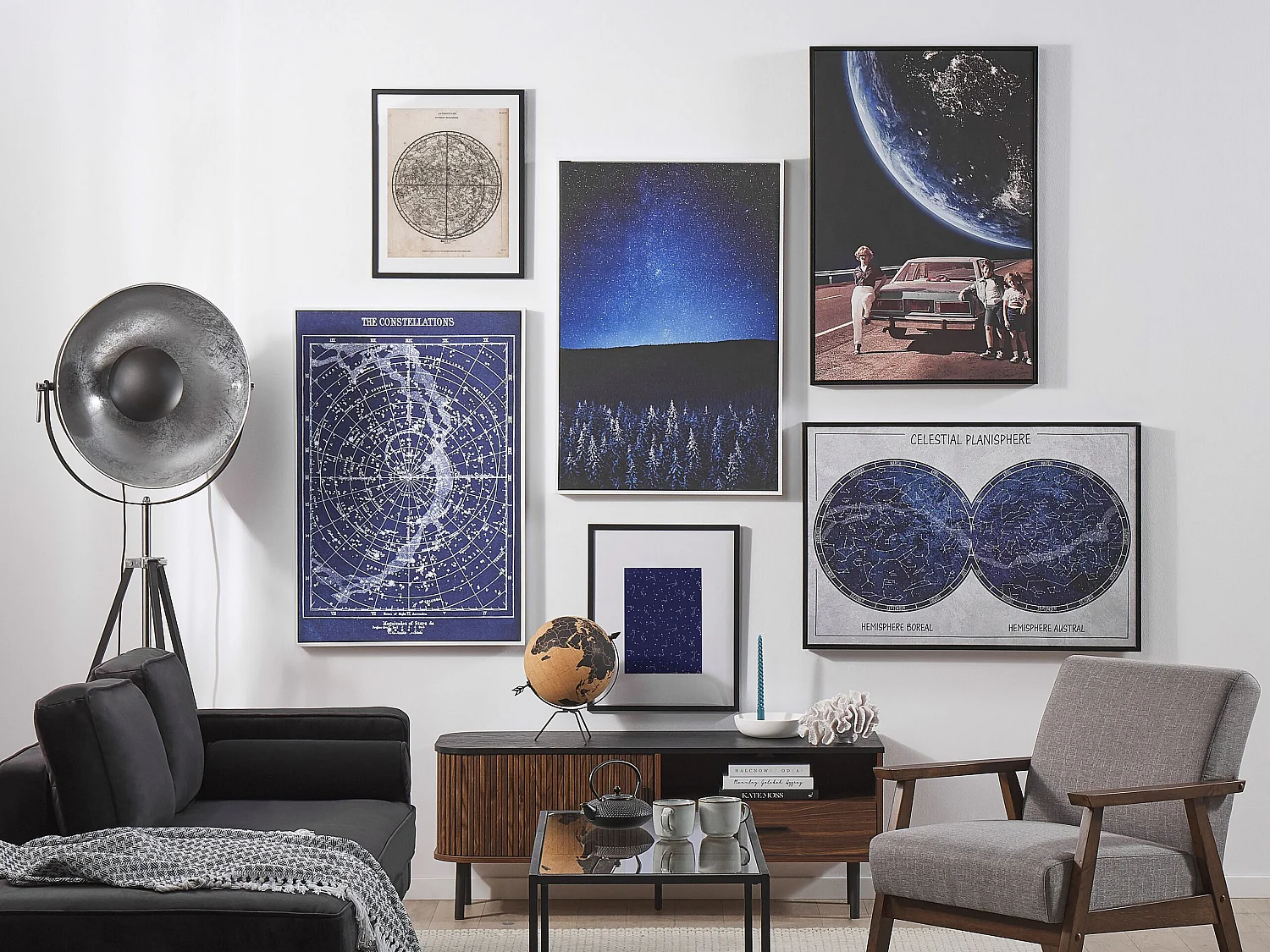 Imprimé sur toile LORETO Paysage 63 x 99 cm Noir