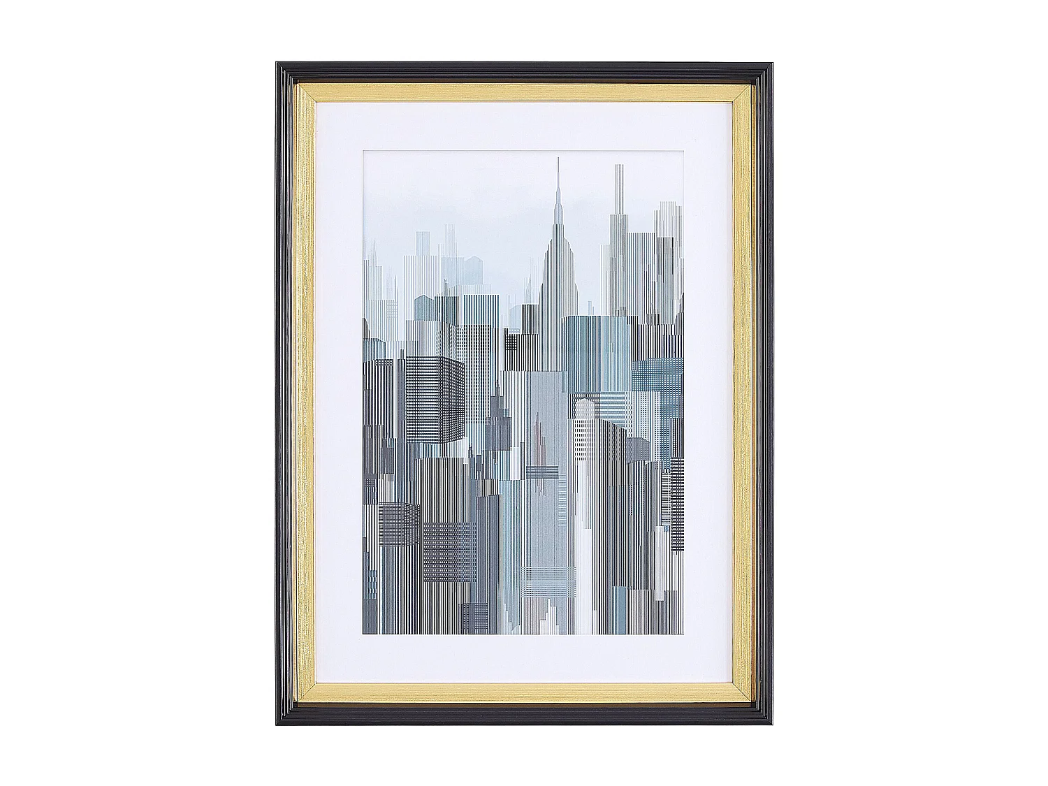 Imprimé mural encadré BAMAKO Motif urbain 30 x 40 cm Gris