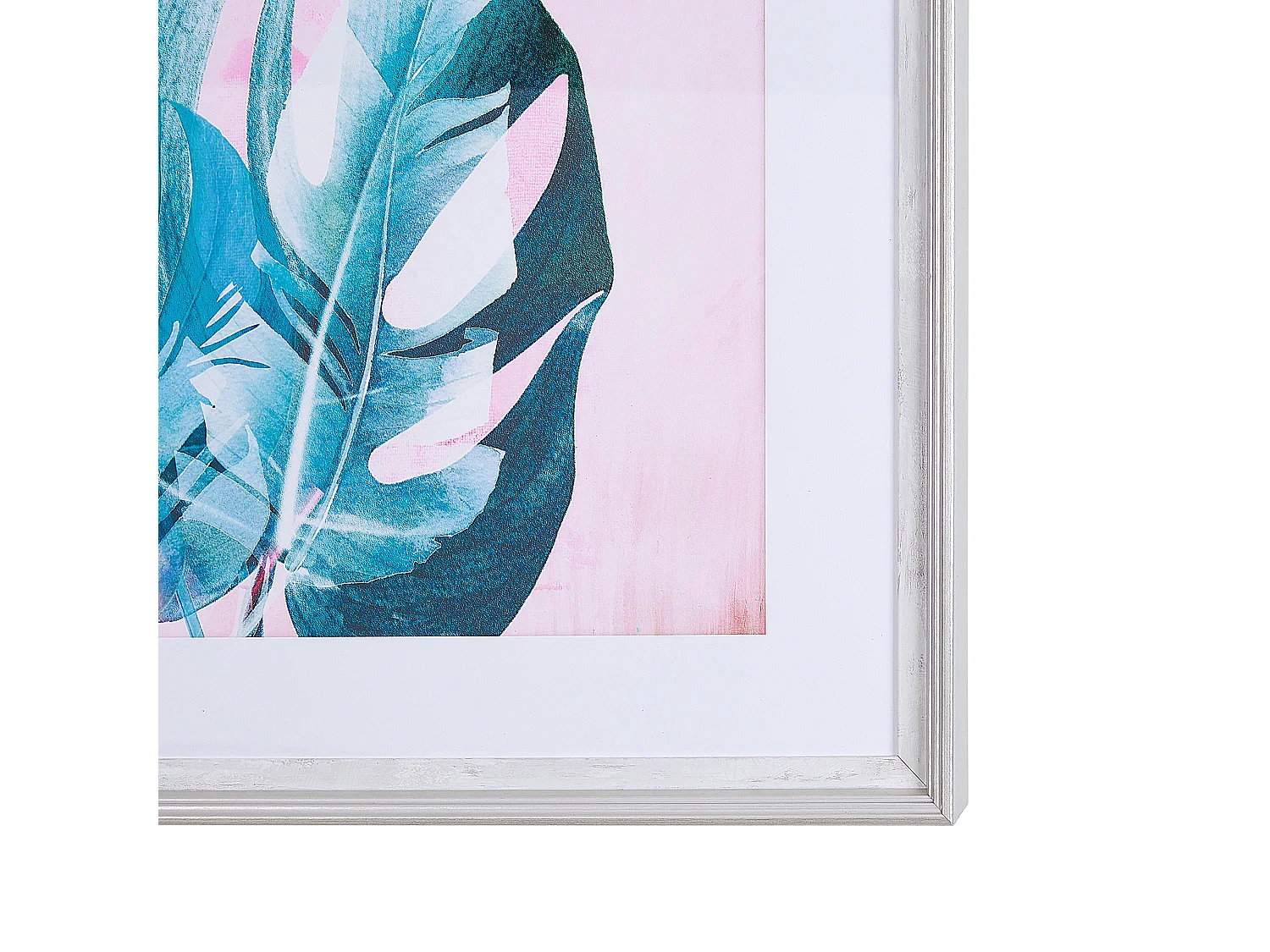 Imprimé mural encadré AGENA Motif floral 60 x 80 cm Bleu