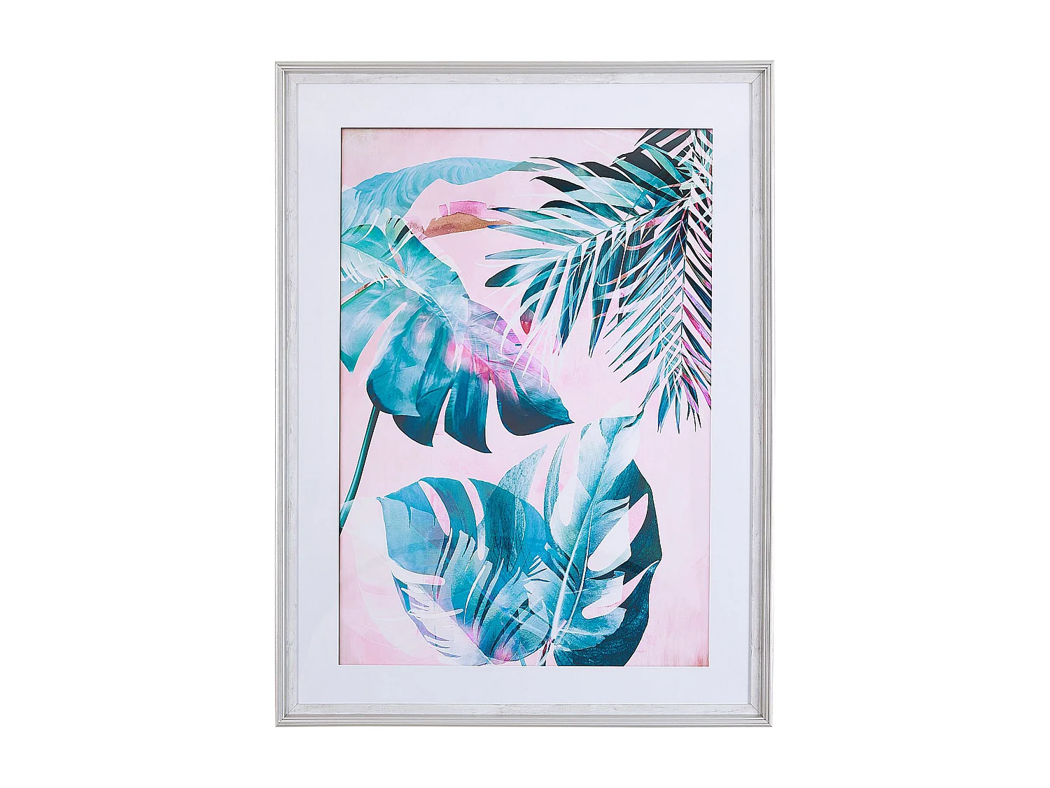 Imprimé mural encadré AGENA Motif floral 60 x 80 cm Bleu