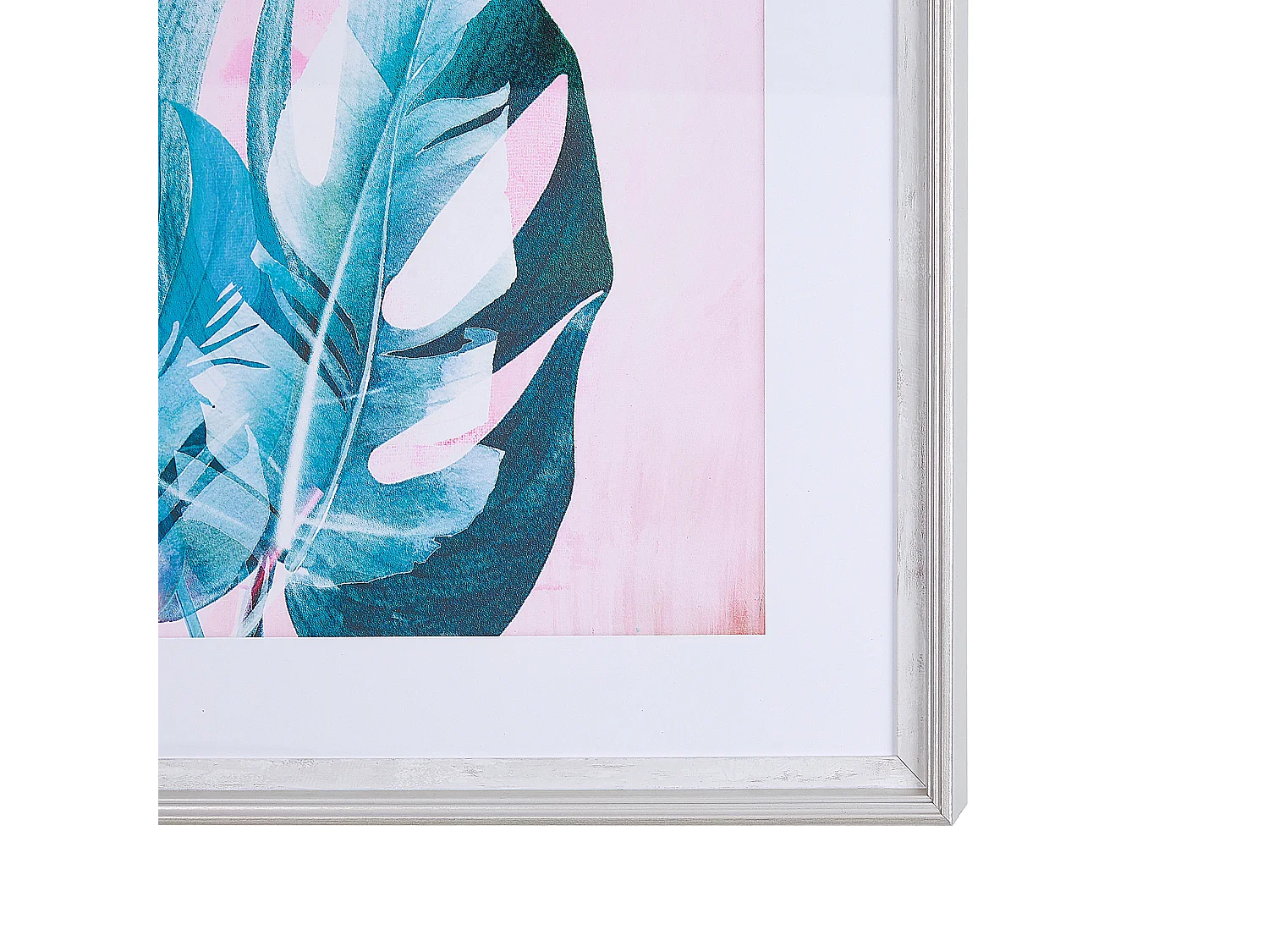 Imprimé mural encadré AGENA Motif floral 60 x 80 cm Bleu