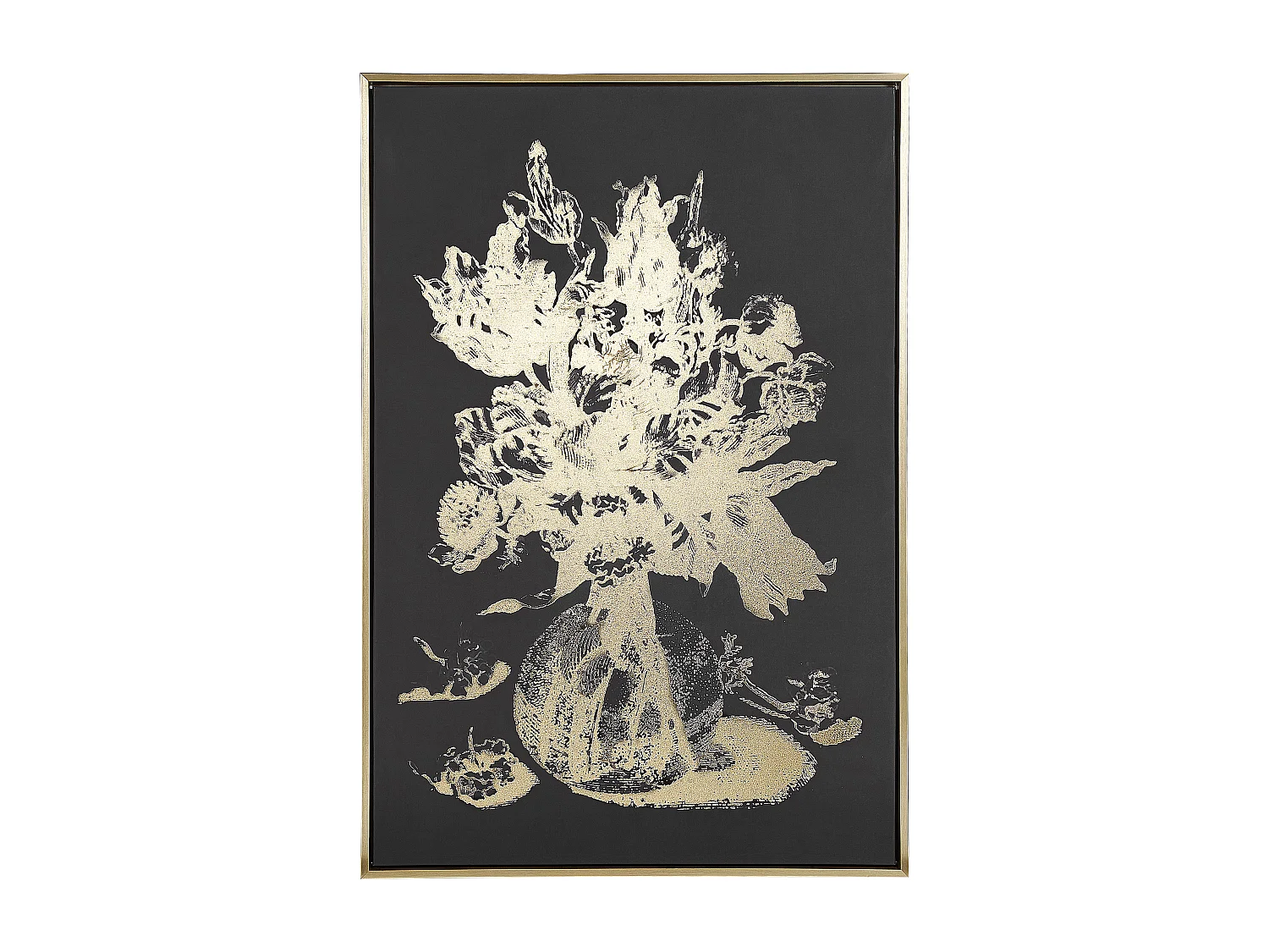 Stampa su tela ORIANO Rettangolare 63 x 99 cm Floreale Oro