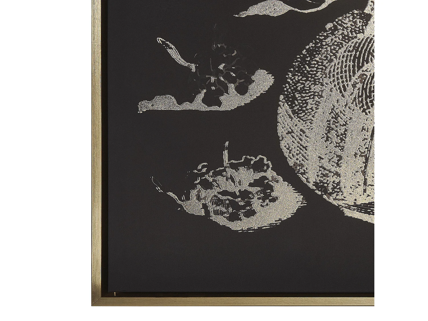 Stampa su tela ORIANO Rettangolare 63 x 99 cm Floreale Oro