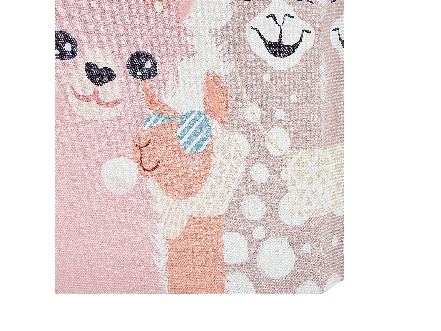 Bunte Leinwandbilder mit Vogel-, Lama- und Giraffenmotiv 3er Set 30x30 cm Tillia