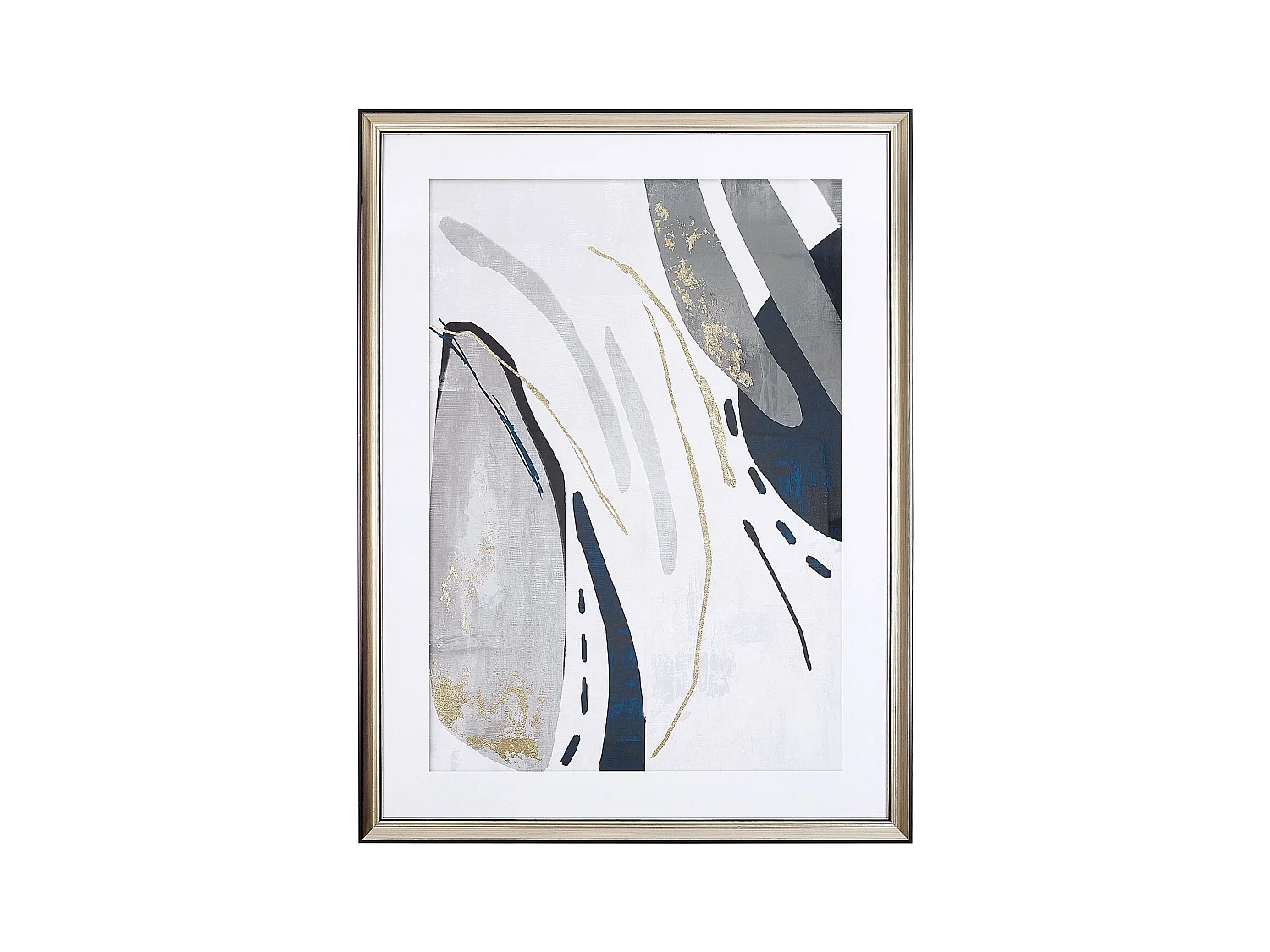 Imprimé mural encadré HIDMO Motif abstrait 60 x 80 cm Gris
