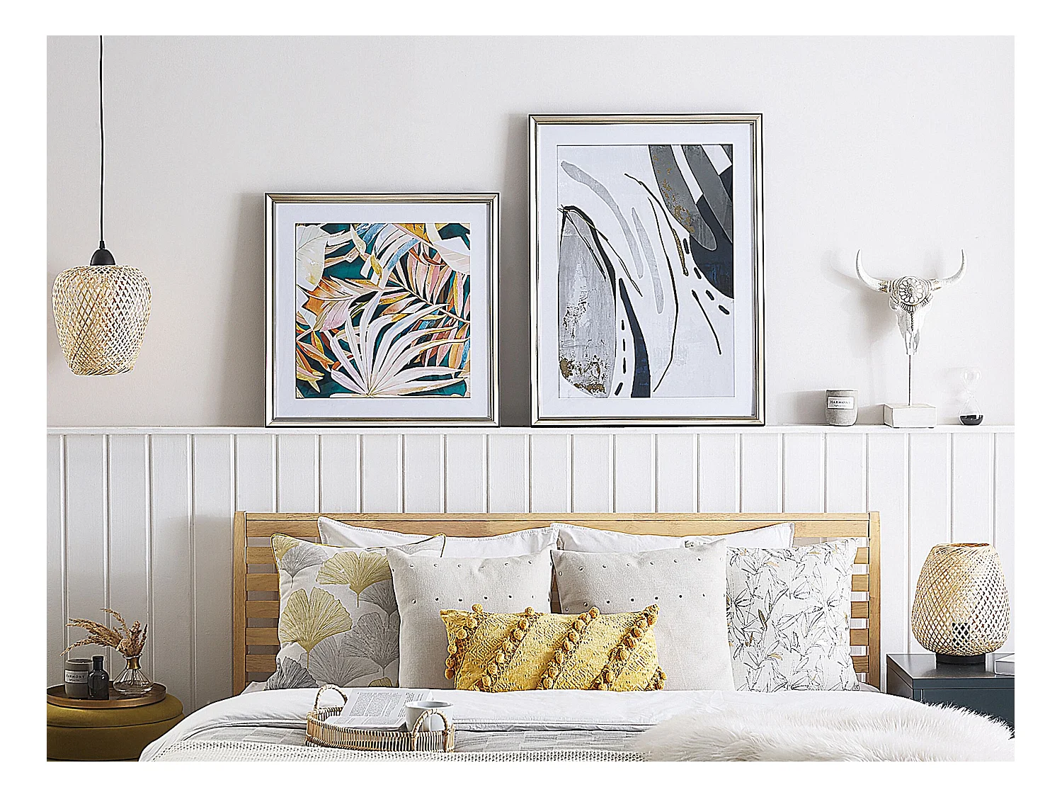 Impresión de pared enmarcada HIDMO Motivo abstracto 60 x 80 cm Gris