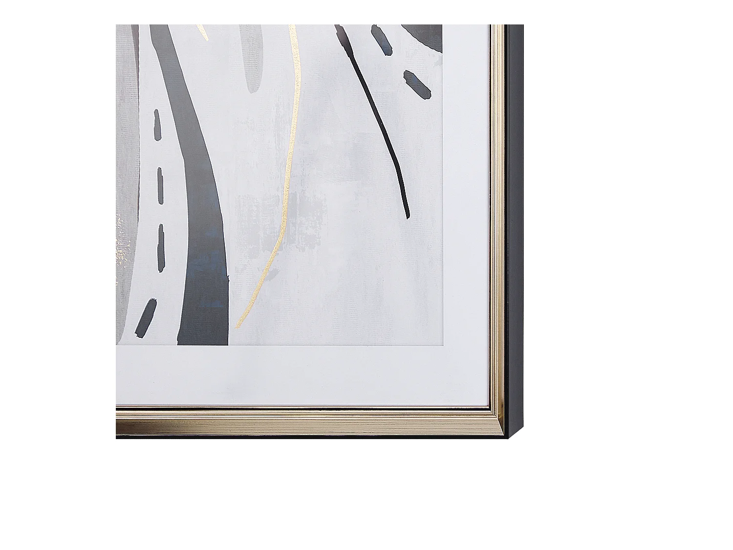 Impresión de pared enmarcada HIDMO Motivo abstracto 60 x 80 cm Gris