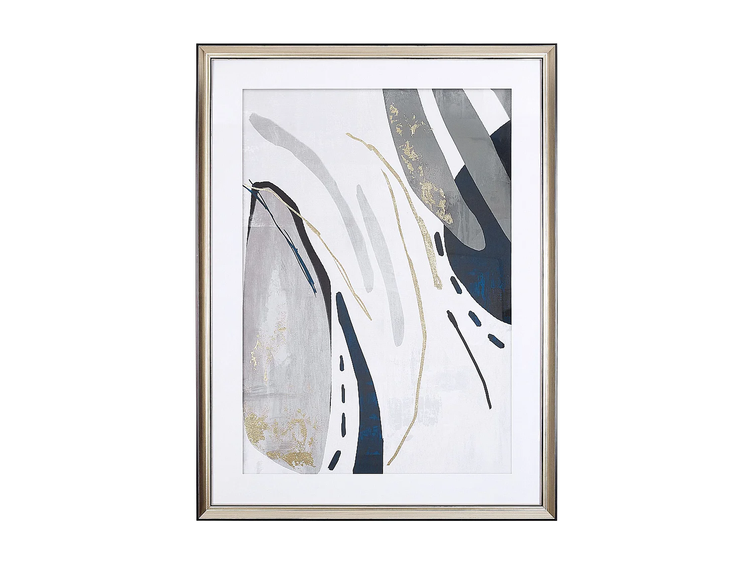 Imprimé mural encadré HIDMO Motif abstrait 60 x 80 cm Gris