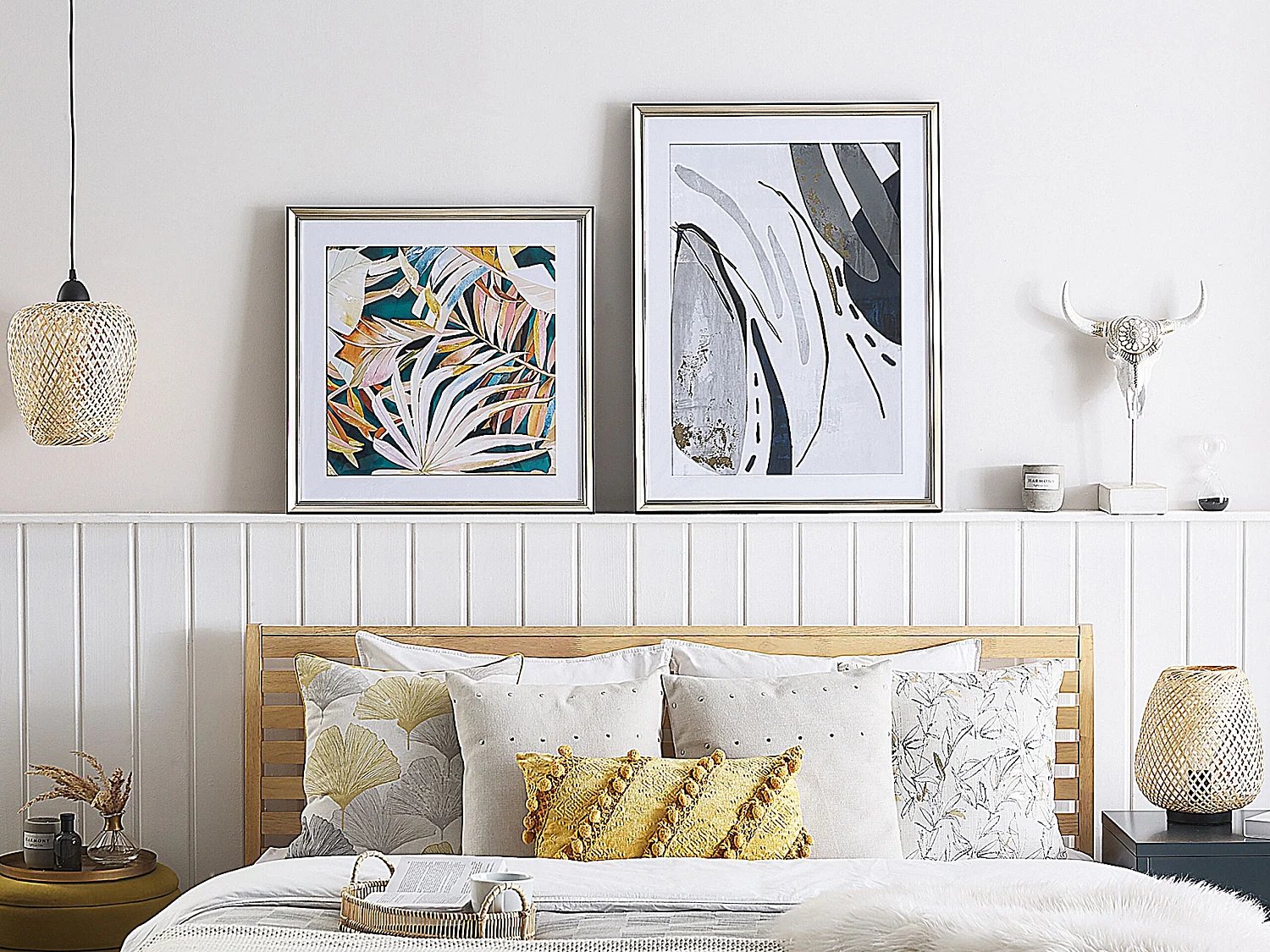 Imprimé mural encadré HIDMO Motif abstrait 60 x 80 cm Gris