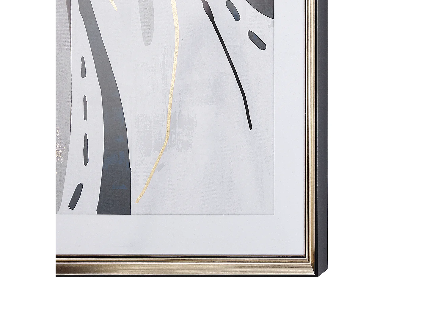 Impressão para parede com moldura HIDMO Motivo abstracto 60 x 80 cm Cinzento