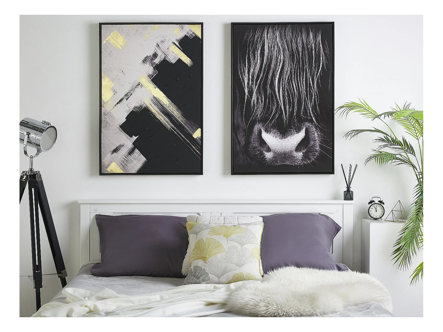 Lienzo GALEATA Motivo animal 63 x 99 cm Negro