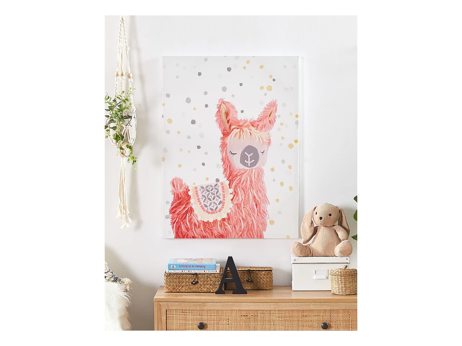 Imprimé sur toile AFASSA Motif animal 60 x 80 cm Rose