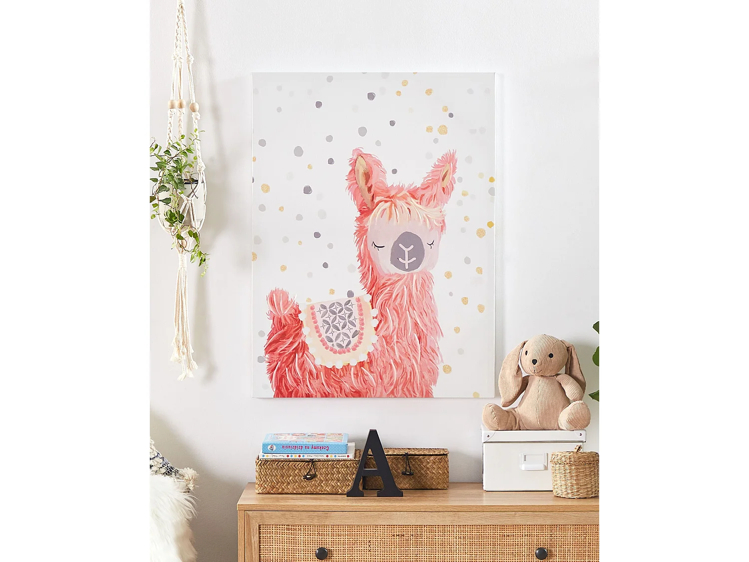 Imprimé sur toile AFASSA Motif animal 60 x 80 cm Rose