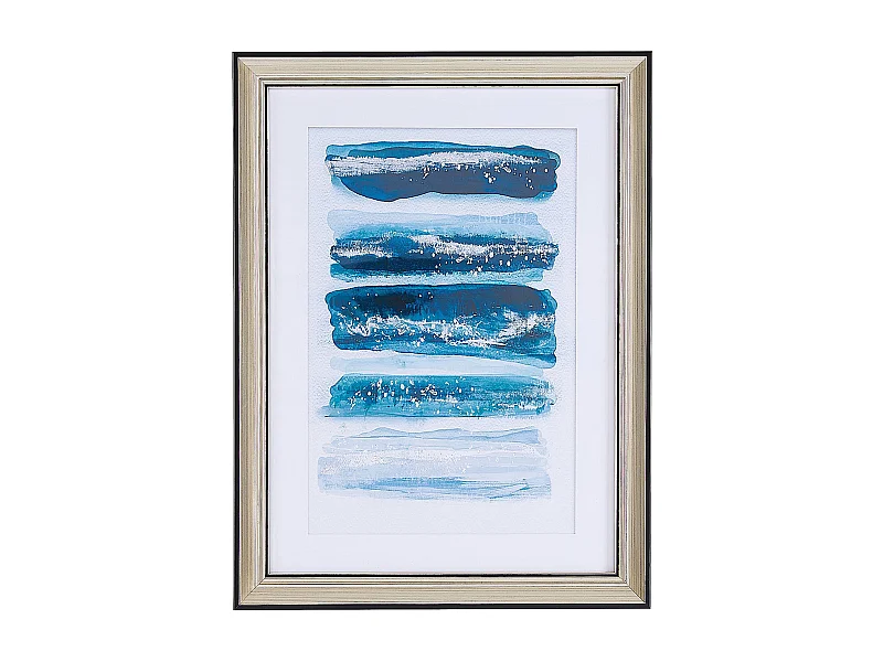 Wandbild mit Rahmen FERATE Maritimes Muster 30 x 40 cm Blau