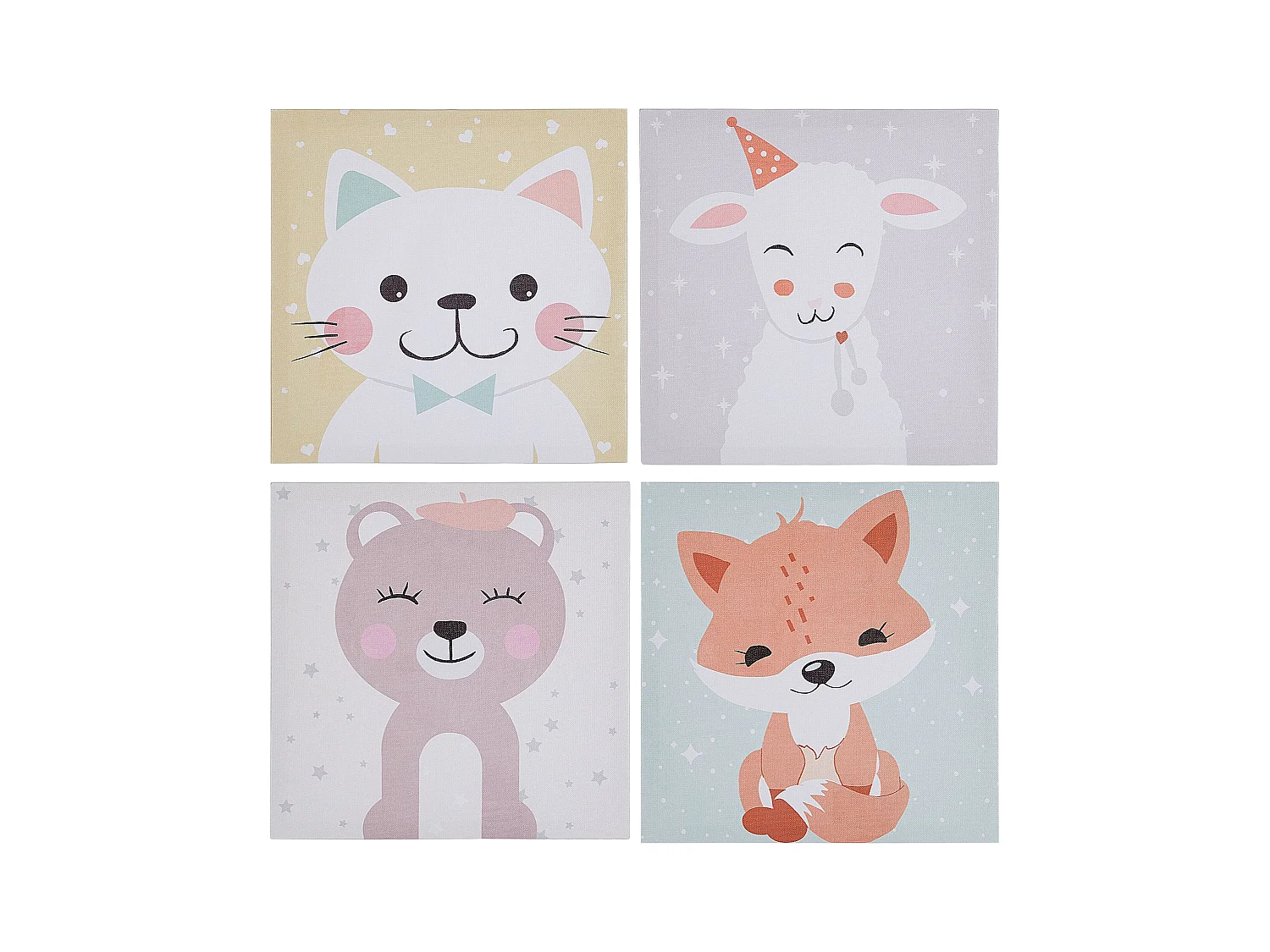 Lot de 4 toiles BOMBI Motif enfant 30 x 30 cm Multicolore