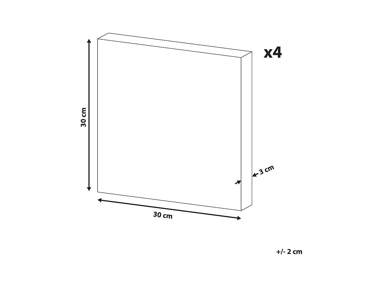 Set van 4 canvassen BOMBI Kids motief 30 x 30 cm Multicolor