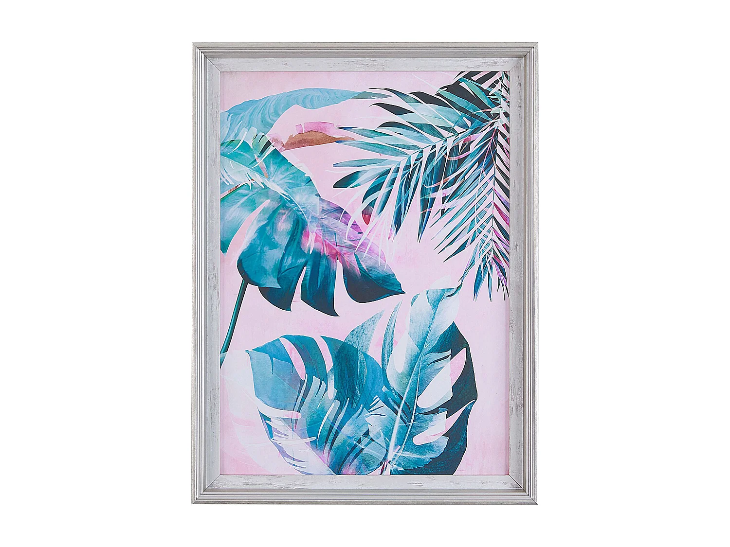 Wandbild mit Rahmen AGENA Blumenmuster 30 x 40 cm Blau